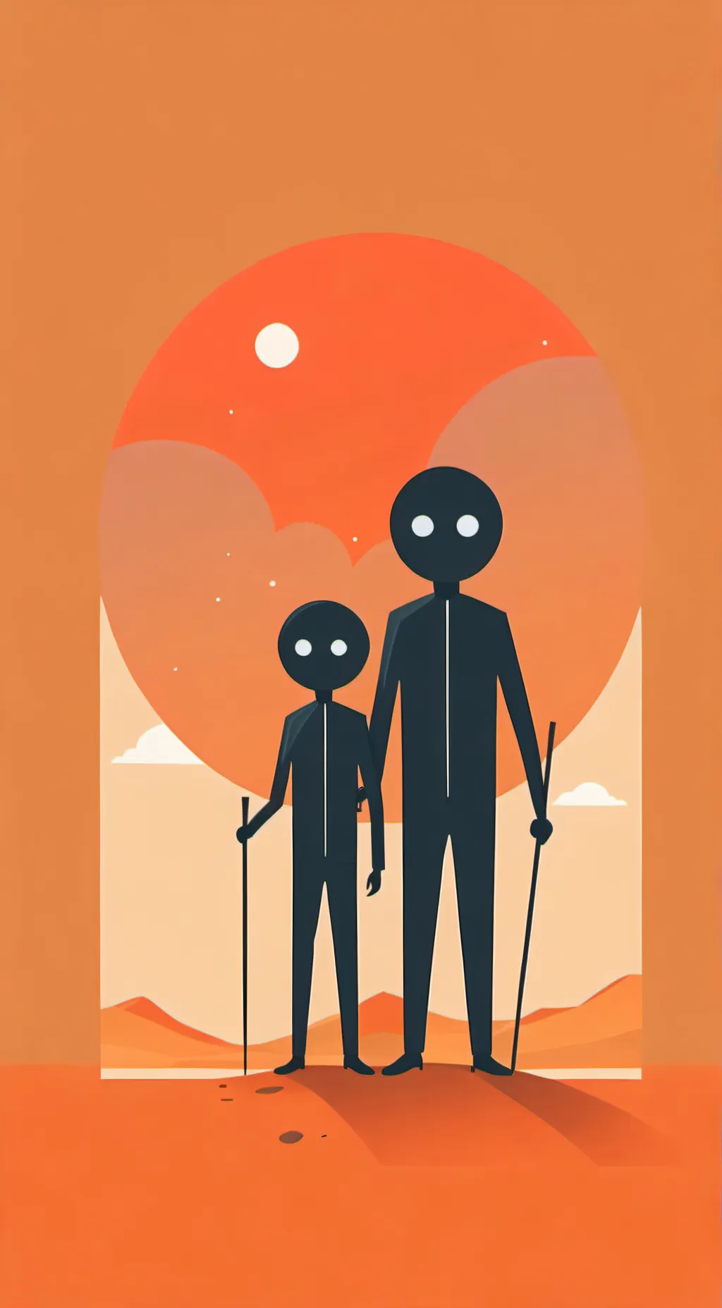 ai character: Black and White background