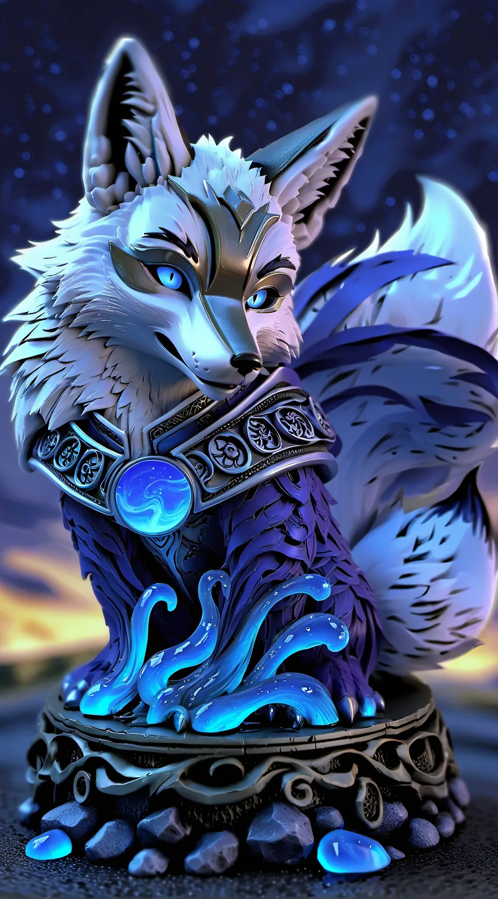 ai character: Furry fox  background