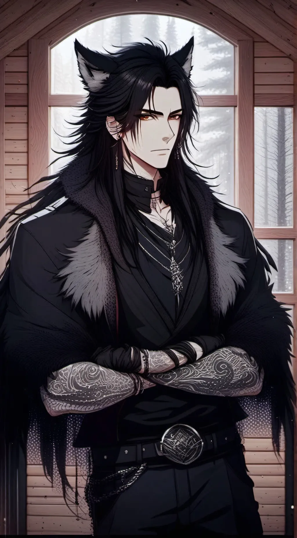 ai character: Marco or Dark wolf background