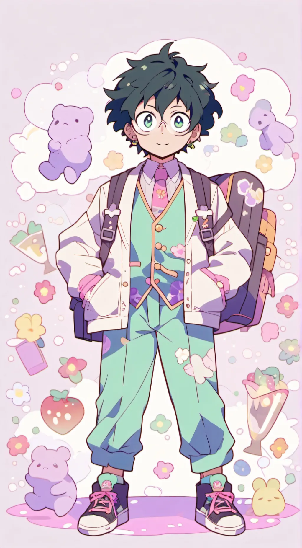 ai character: Deku Chibi💚 background