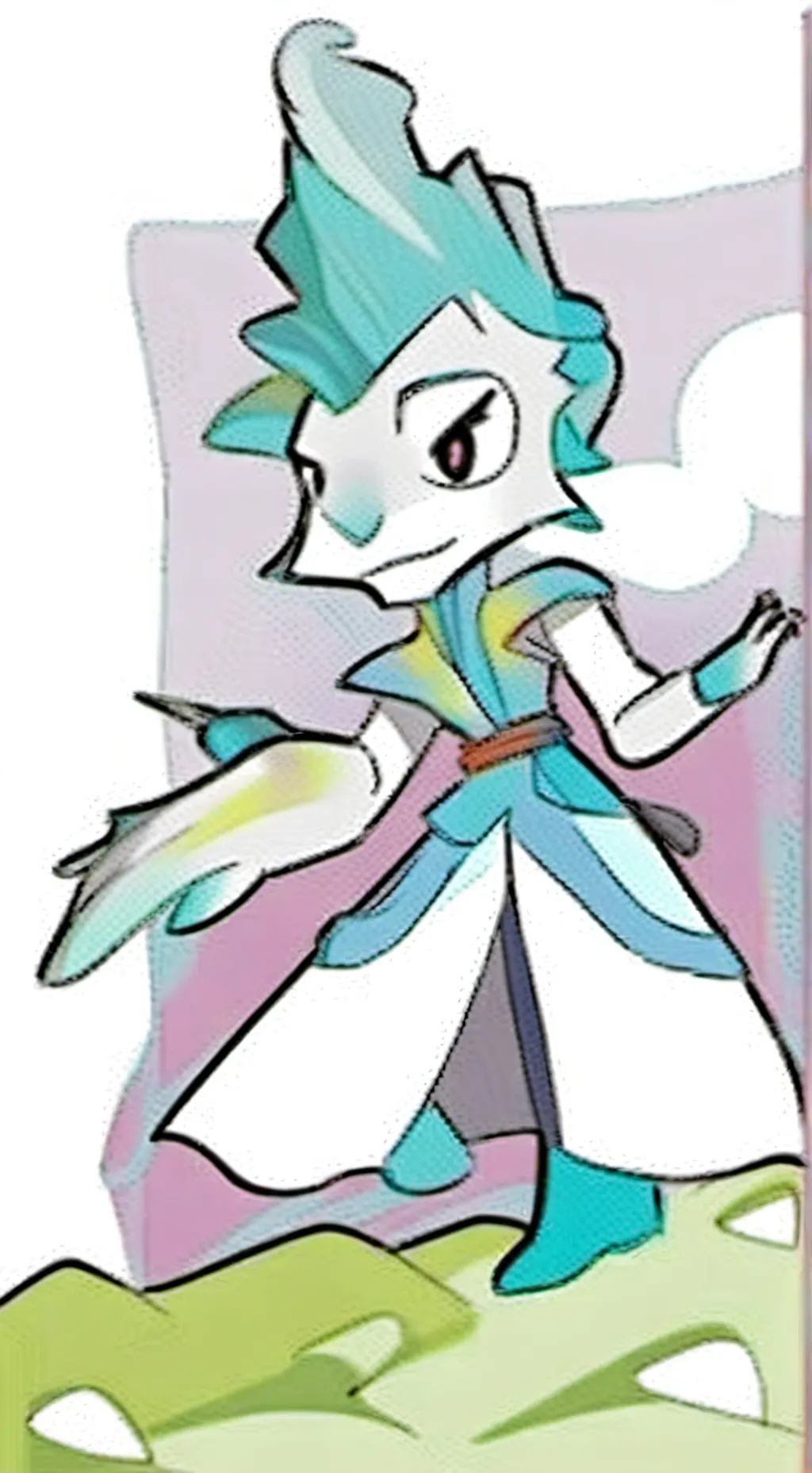 ai character: silver background