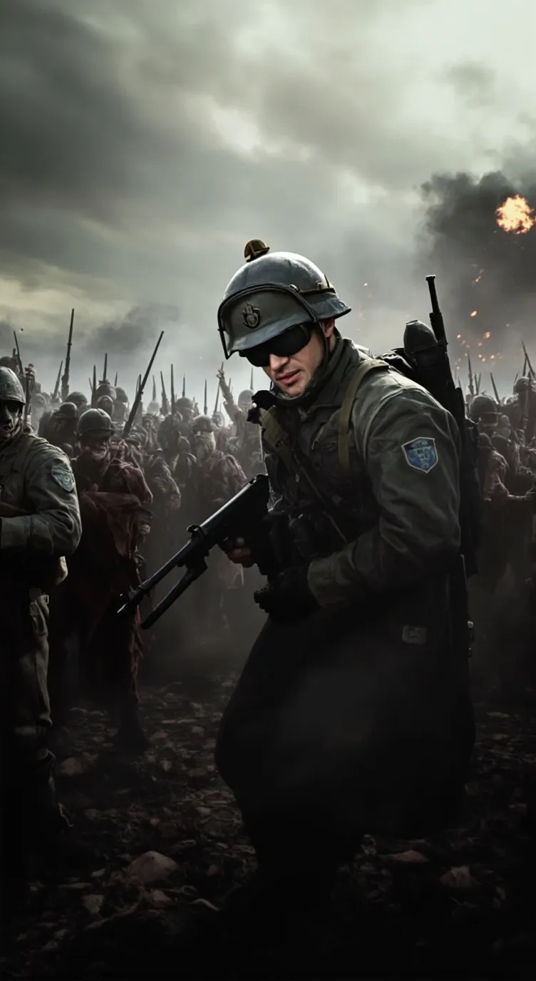 ai character: the army v zombies background