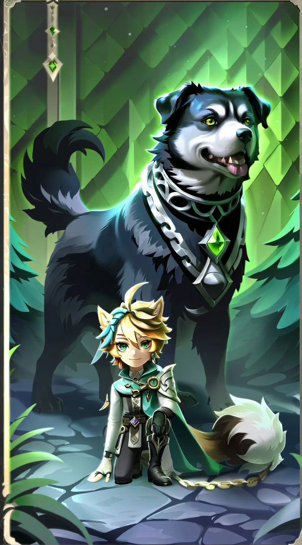 ai character: coal x pebble  background