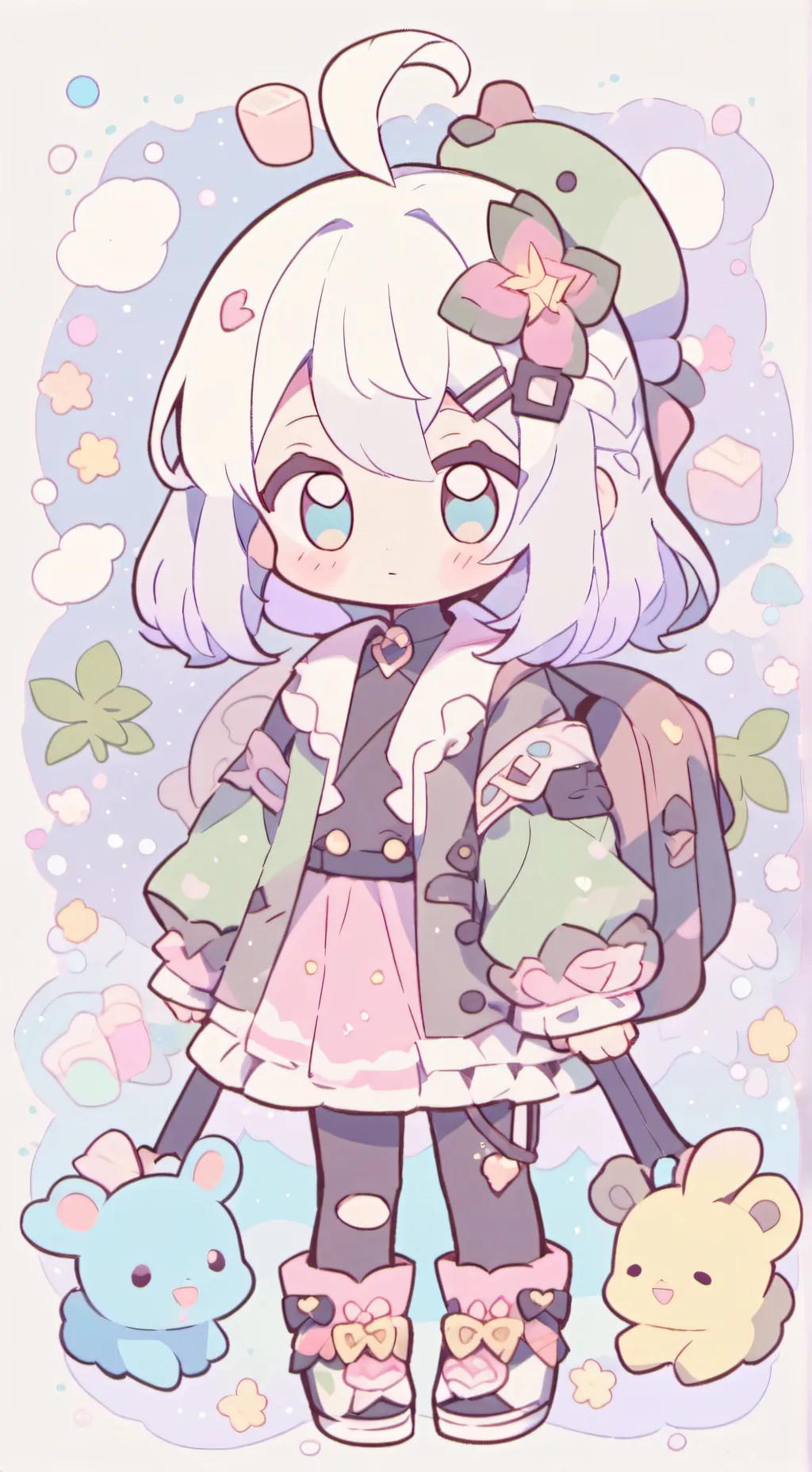 ai character: Pink berry  background