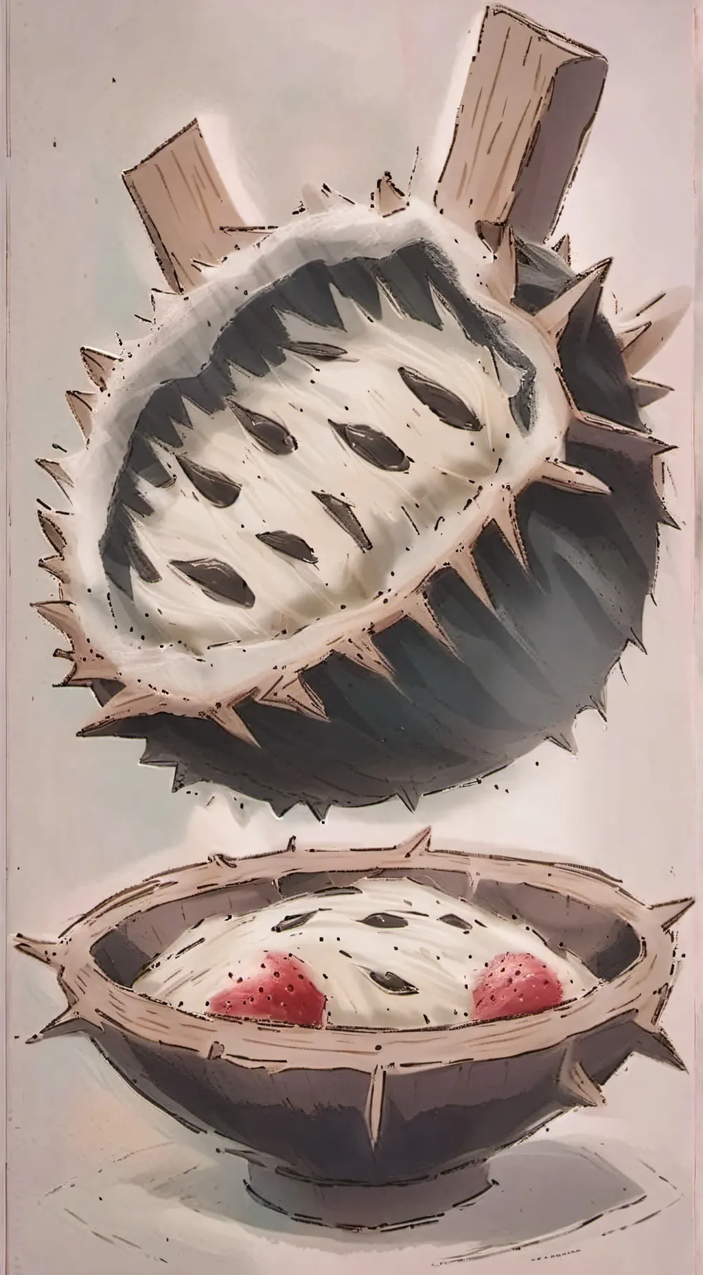 ai character: The dough fruit background