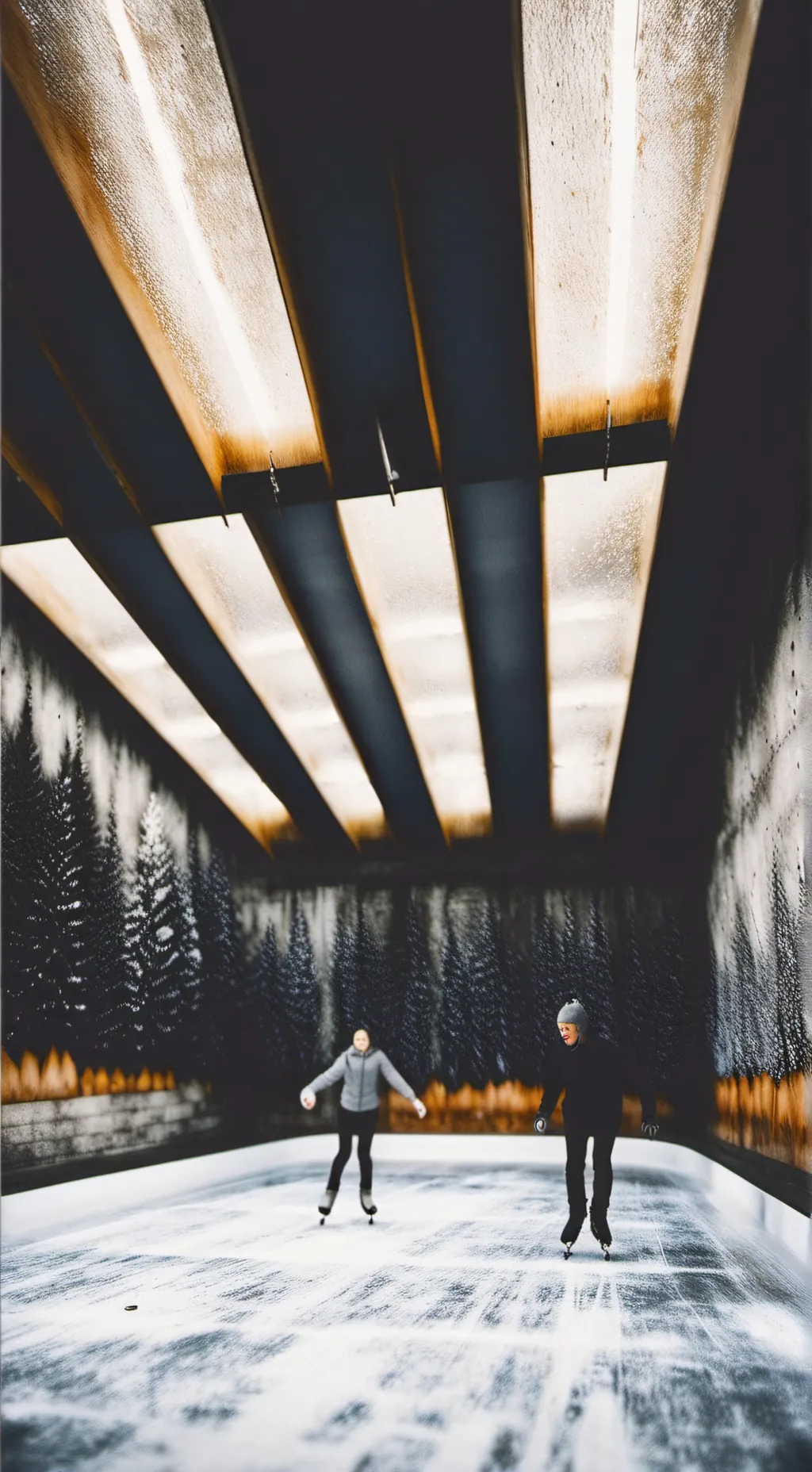 ai character: ice skating/violin background