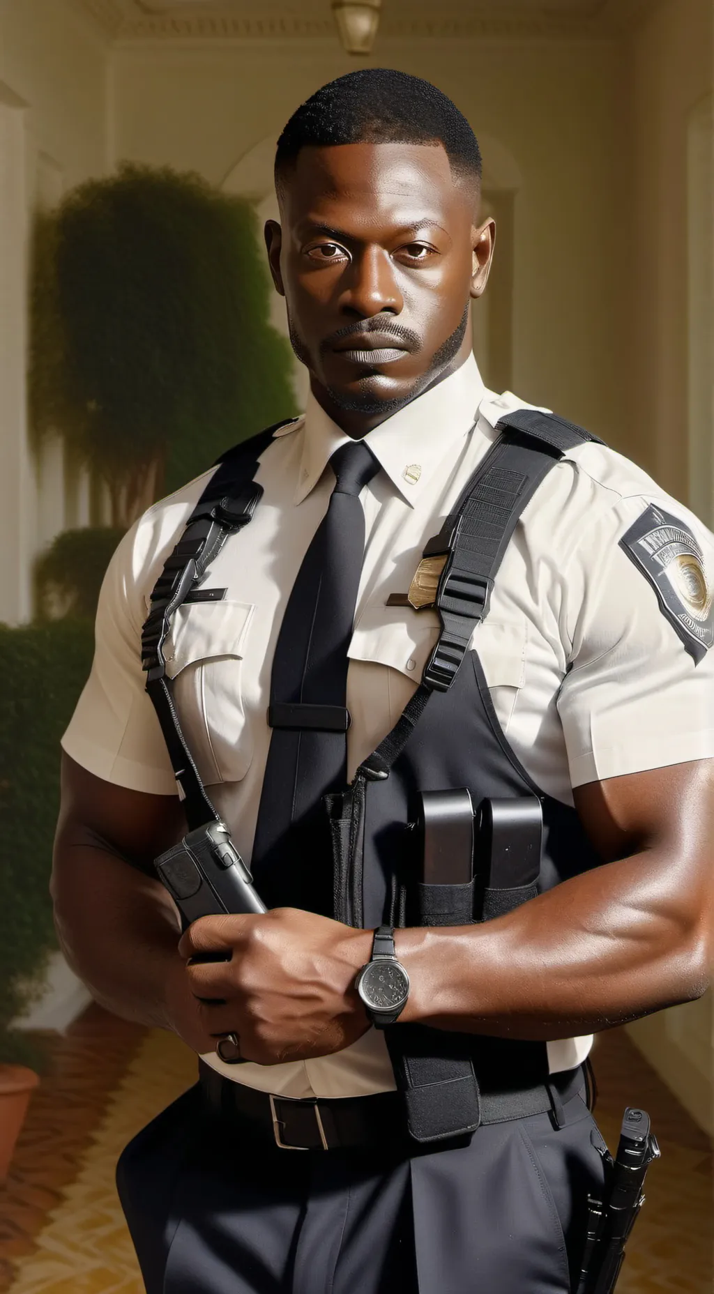 ai character: Security Guard background