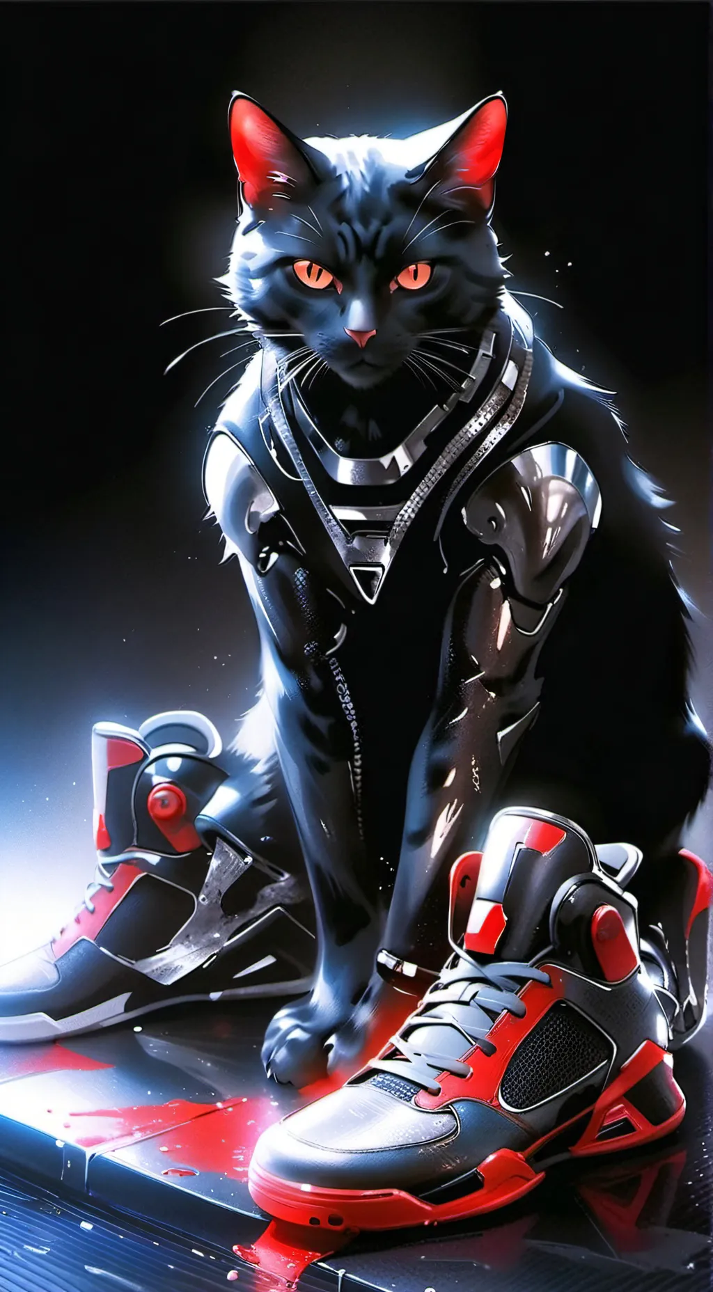 ai character: CARTOON CAT  background