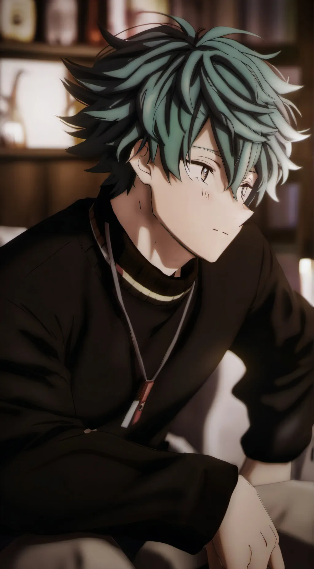 ai character: depressed Deku background