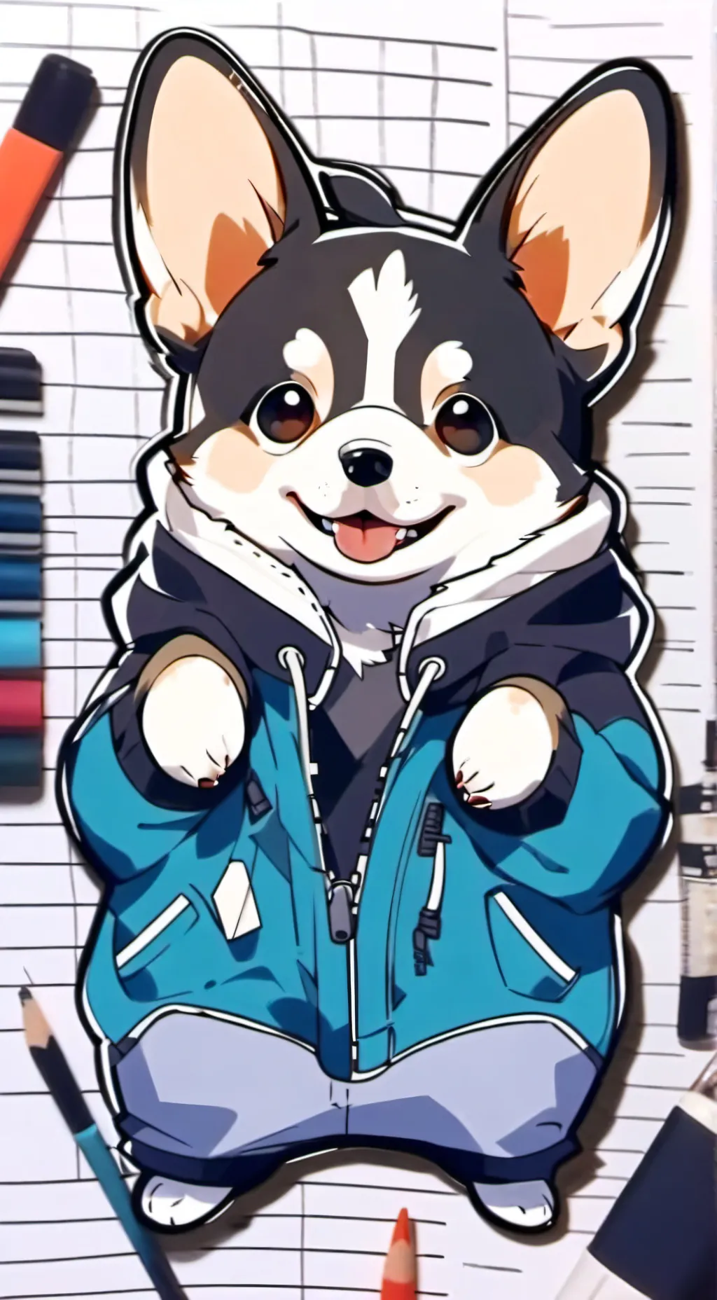 ai character: jjk x cute doggy background