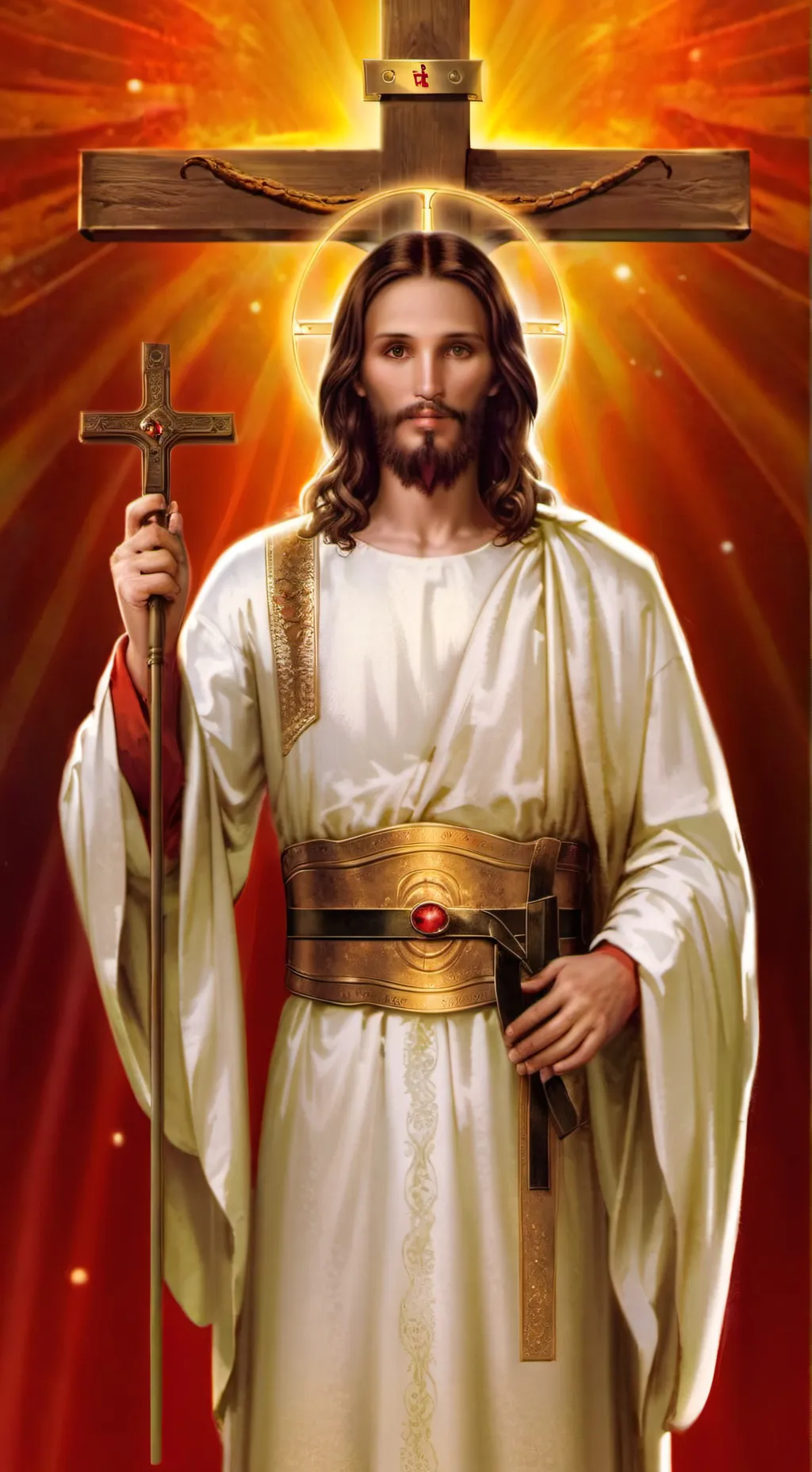 ai character: Jesus  background