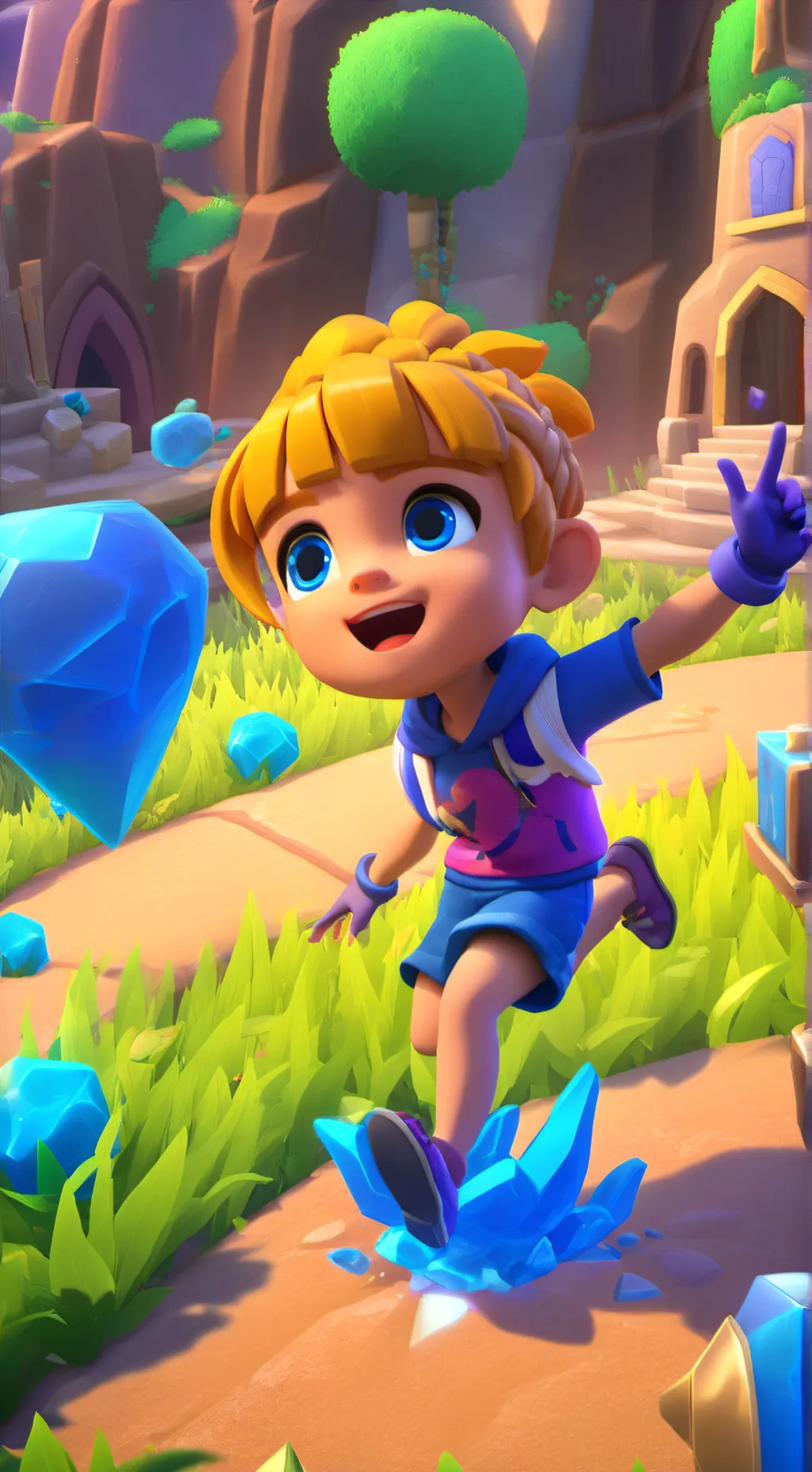 ai character: durple background