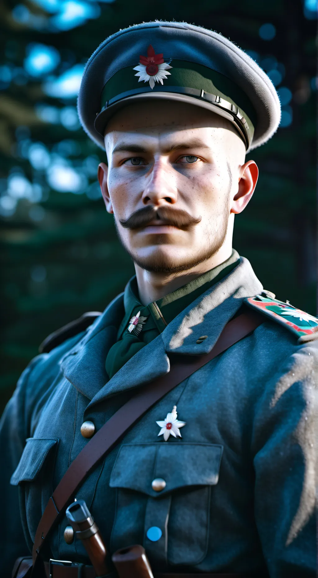 ai character: Russian soldier background