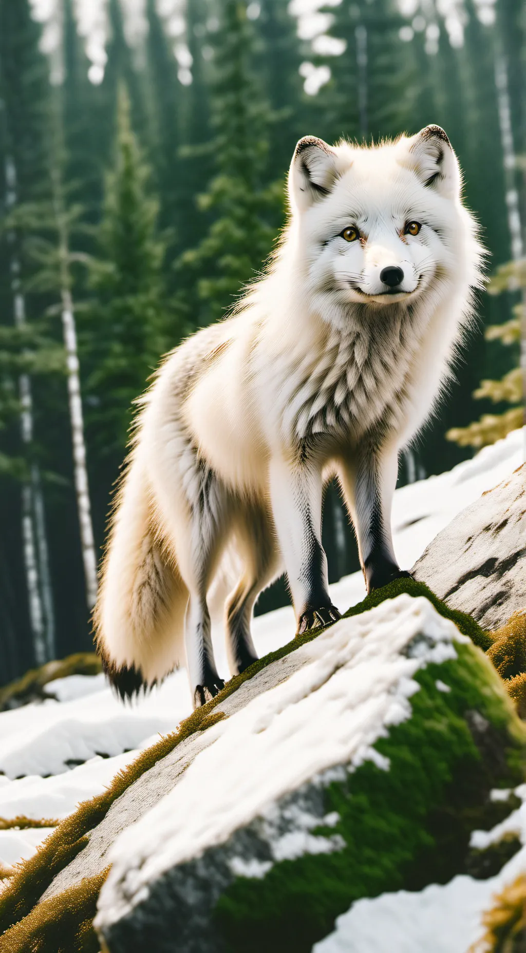 ai character: Arctic fox background