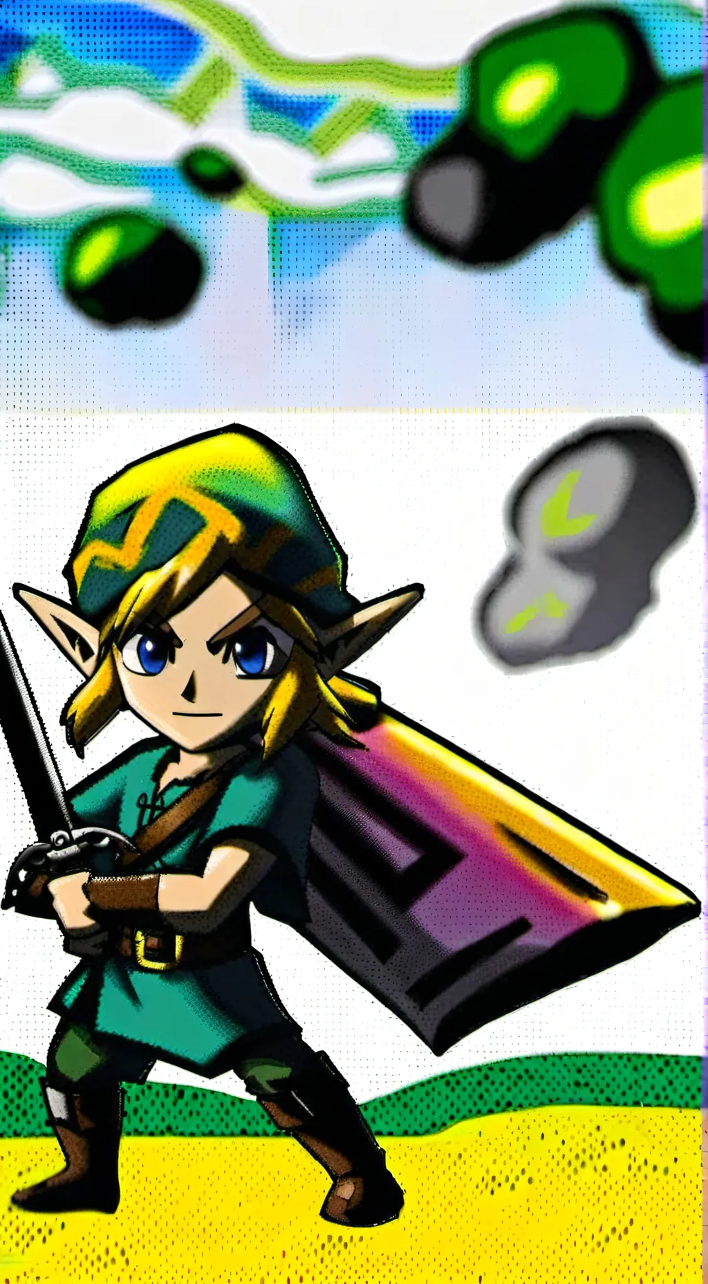ai character: Link hero of time background