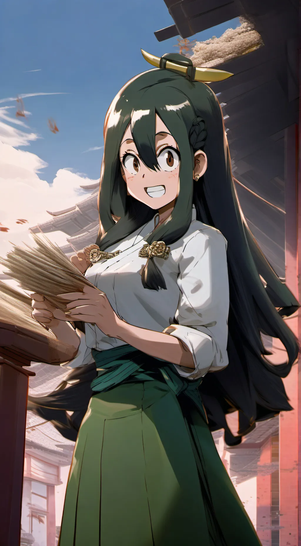 ai character: Tsuyu Asui background