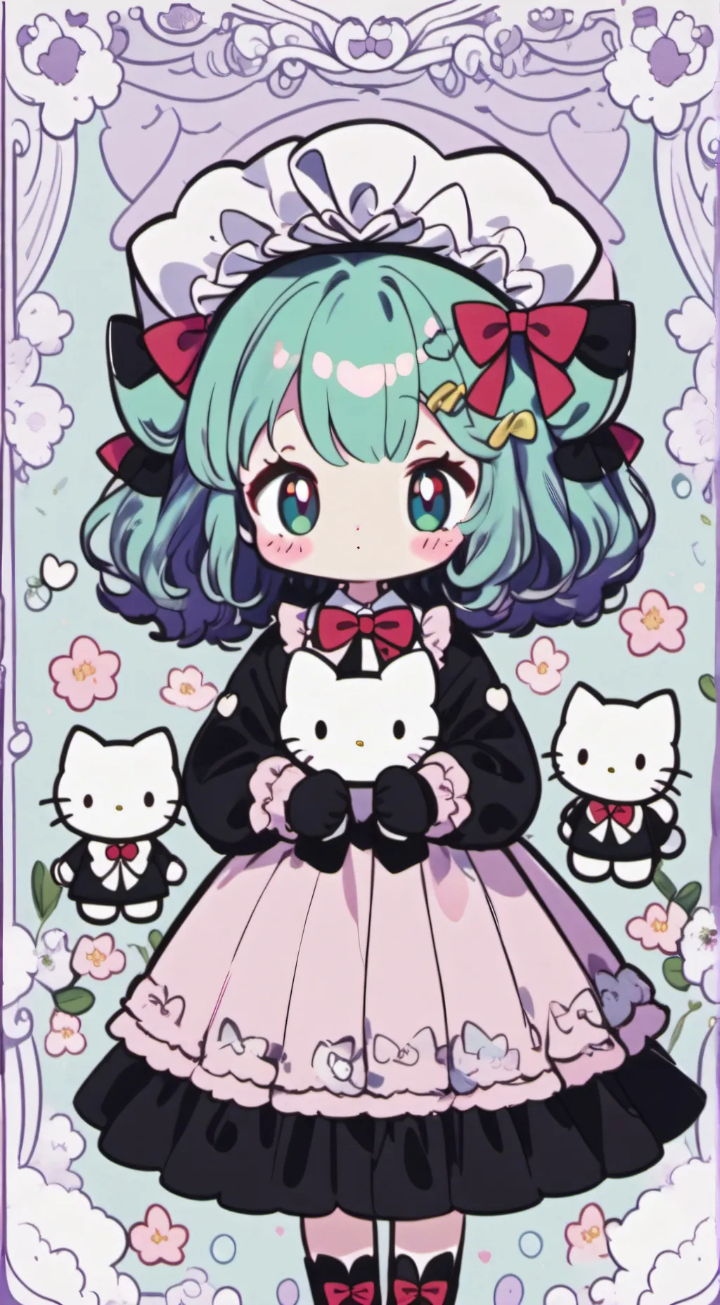 ai character: hello kitty background