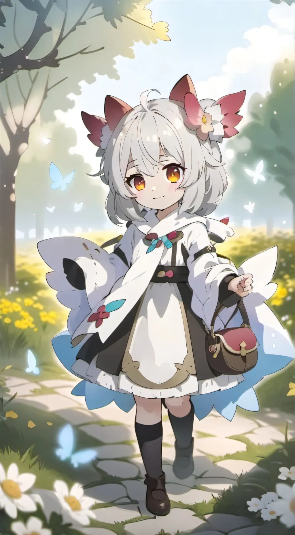 ai character: White Goddess  background