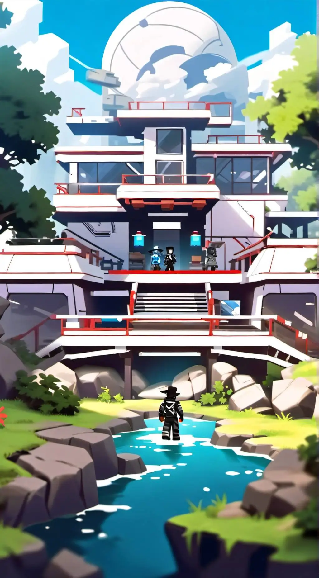 ai character: Roblox with friend background