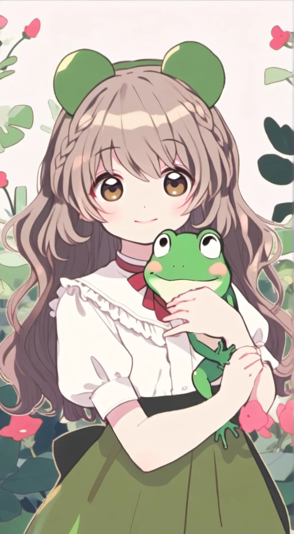 ai character: Kawaii Frog Furry background