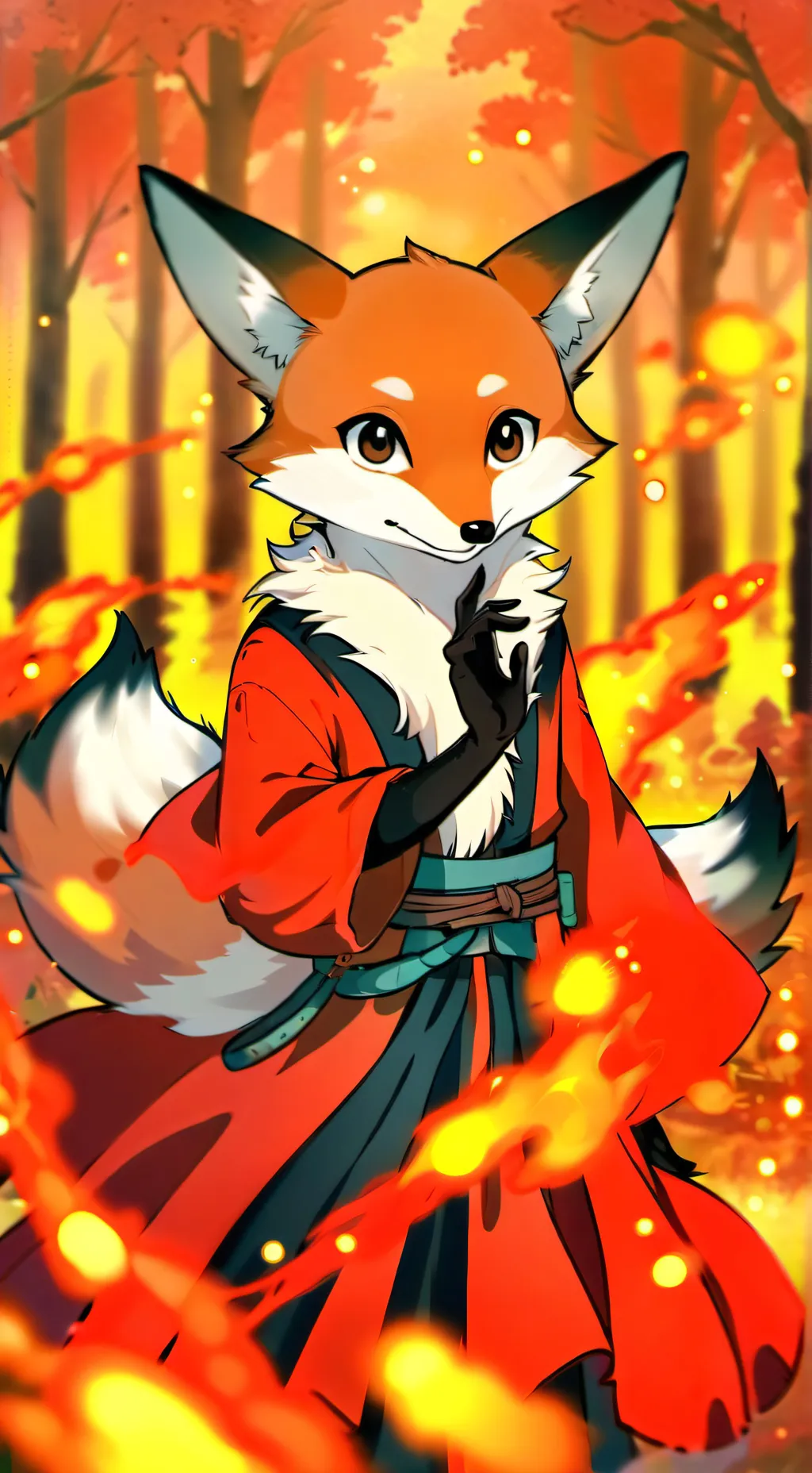 ai character: Asher the flareon  background