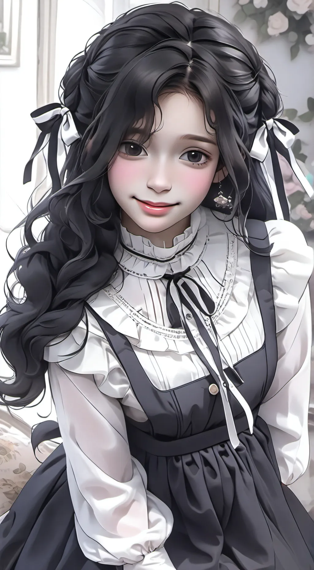 ai character: girl with a baby  background