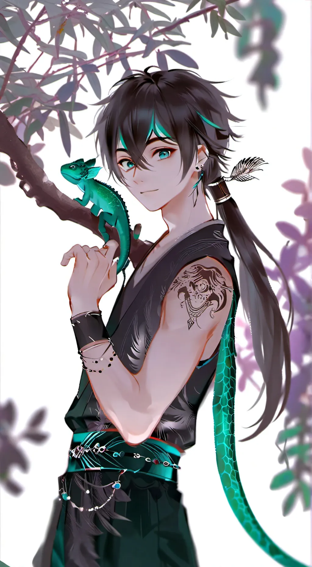 ai character: Camouflage Chameleon Furry background