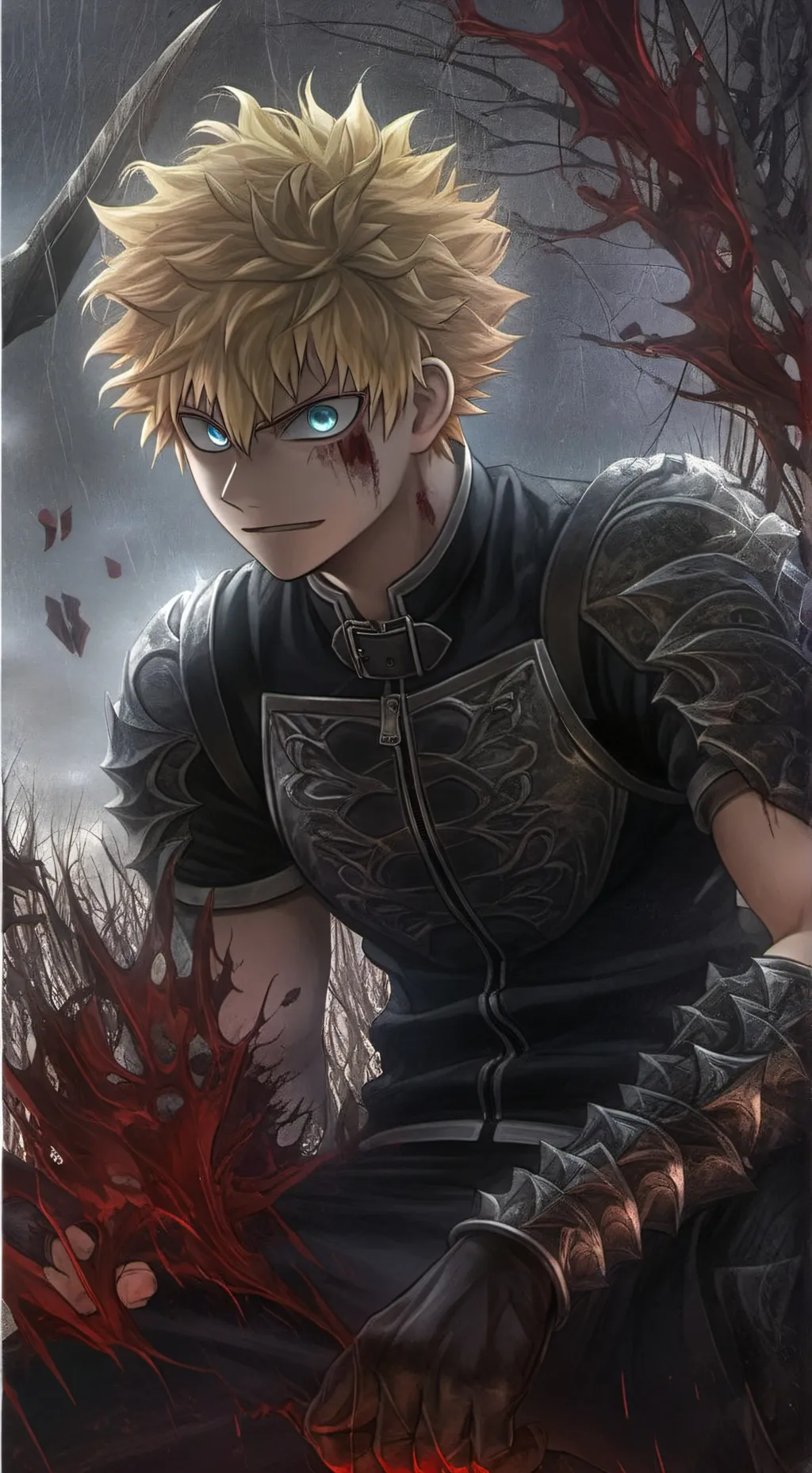 ai character: Bakugo Katsuki background