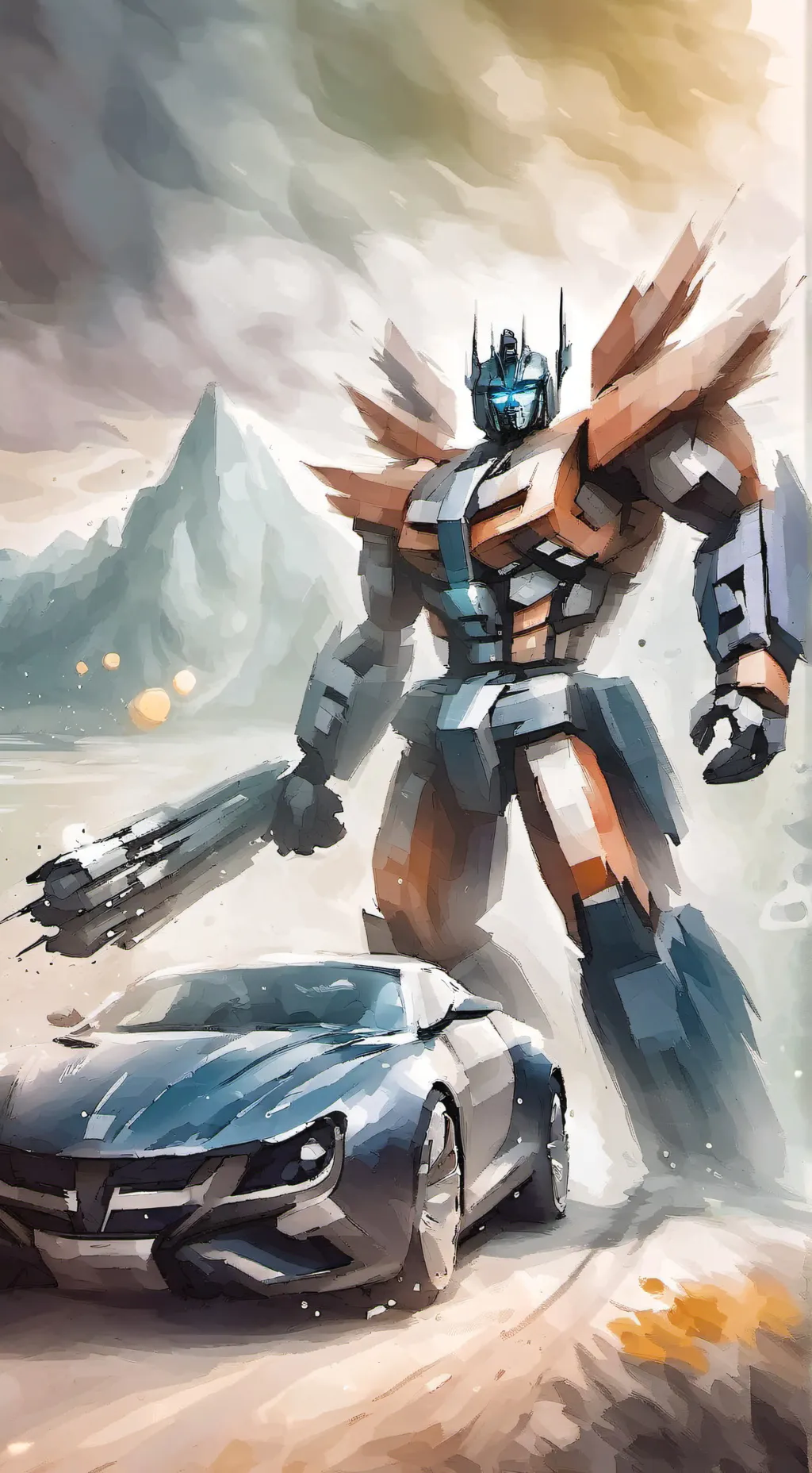 ai character: transformers cars background