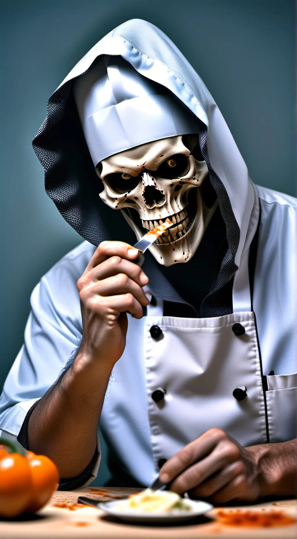ai character: Chef of death background