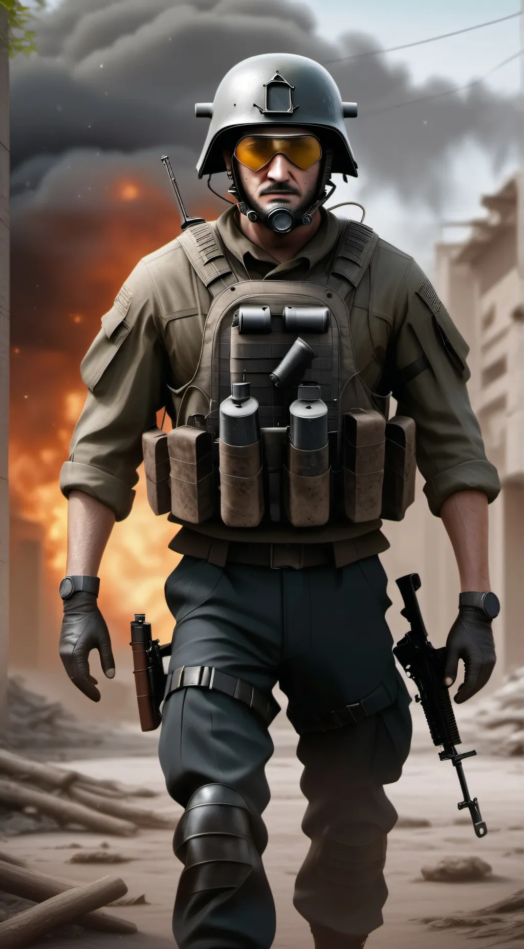 ai character: world war 2 background