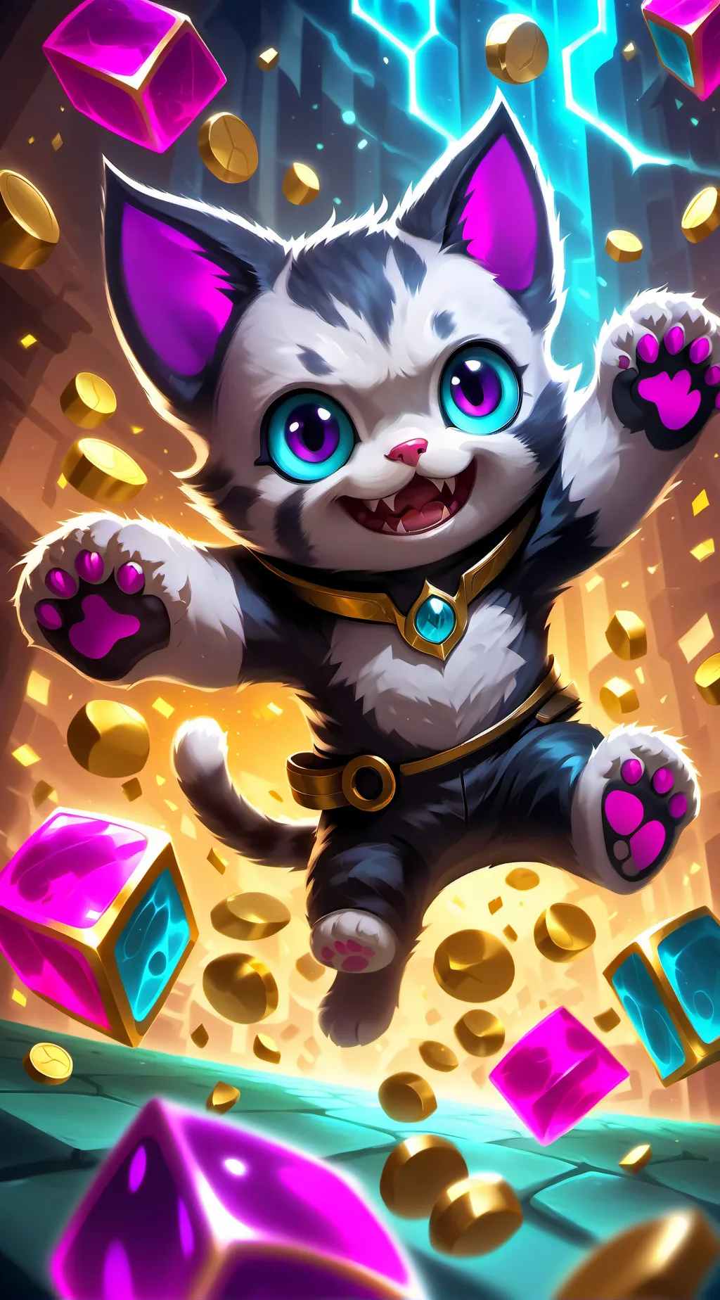 ai character: Meowly 💖 background