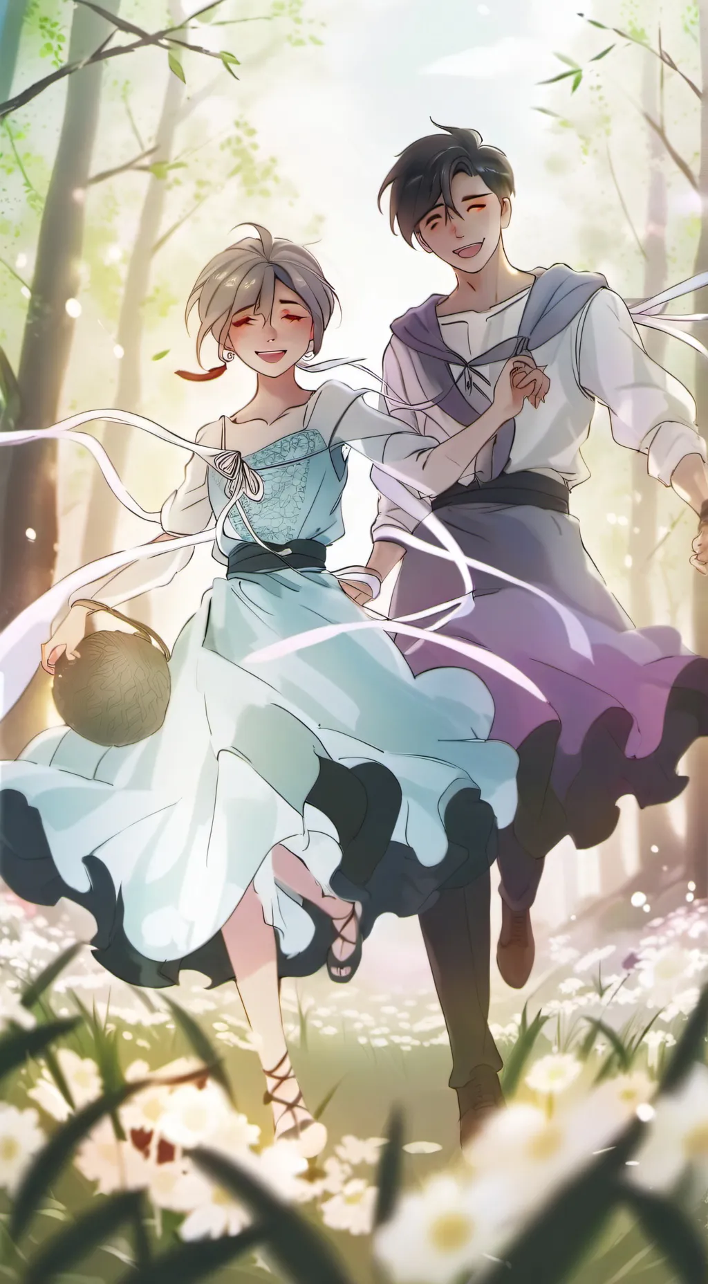 ai character: sis and bro love background