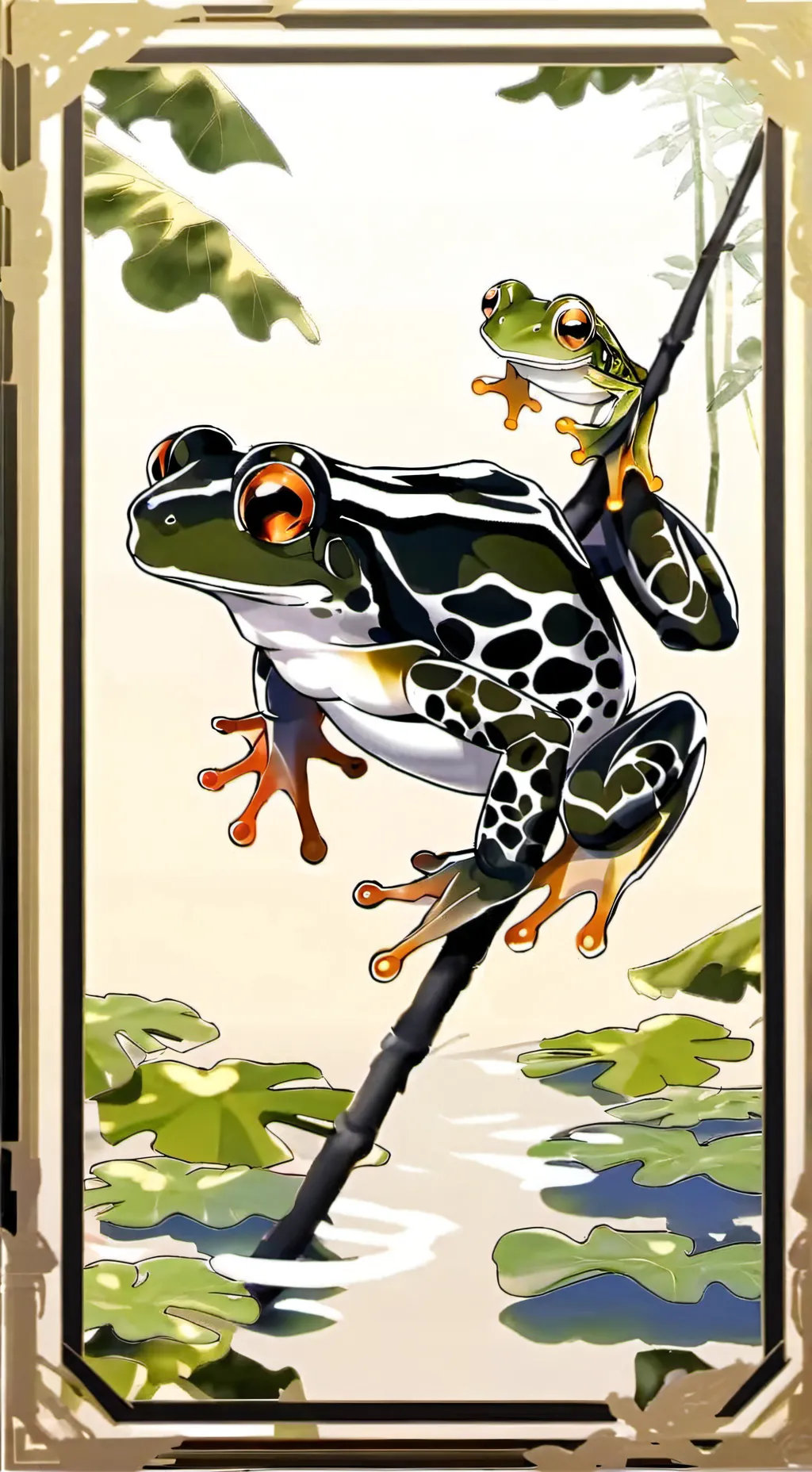 ai character: frog background