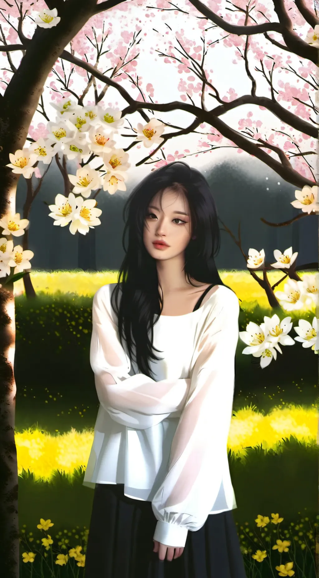 ai character: Ahyeon ❗🩷💭 background