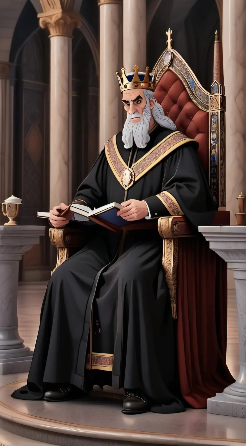 ai character: King Azaz Cabinet  background