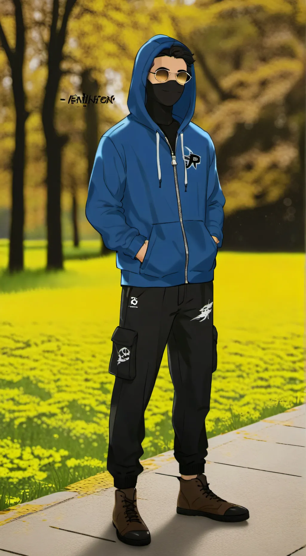 ai character: happy man background