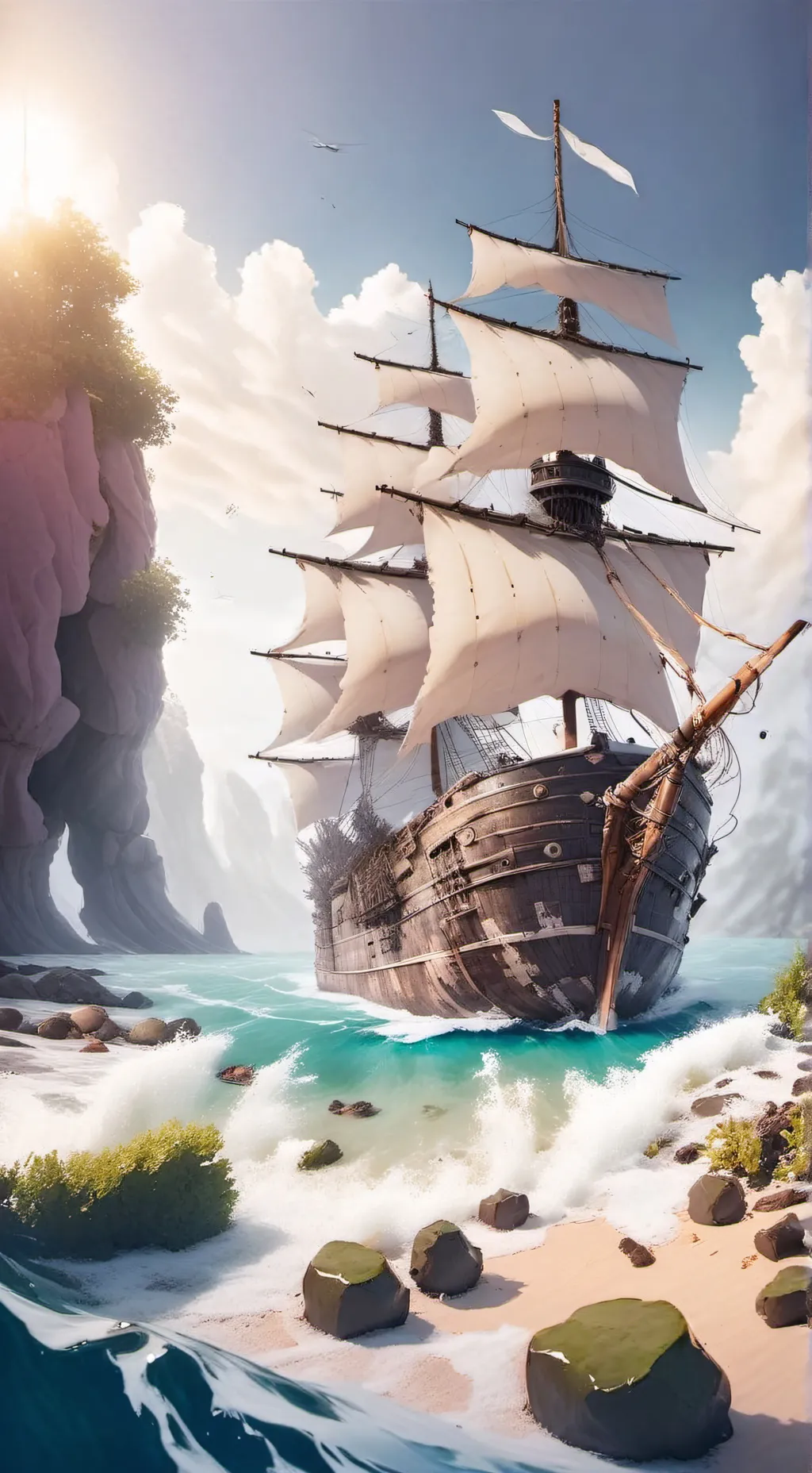 ai character: hb ship wreak⚓ background