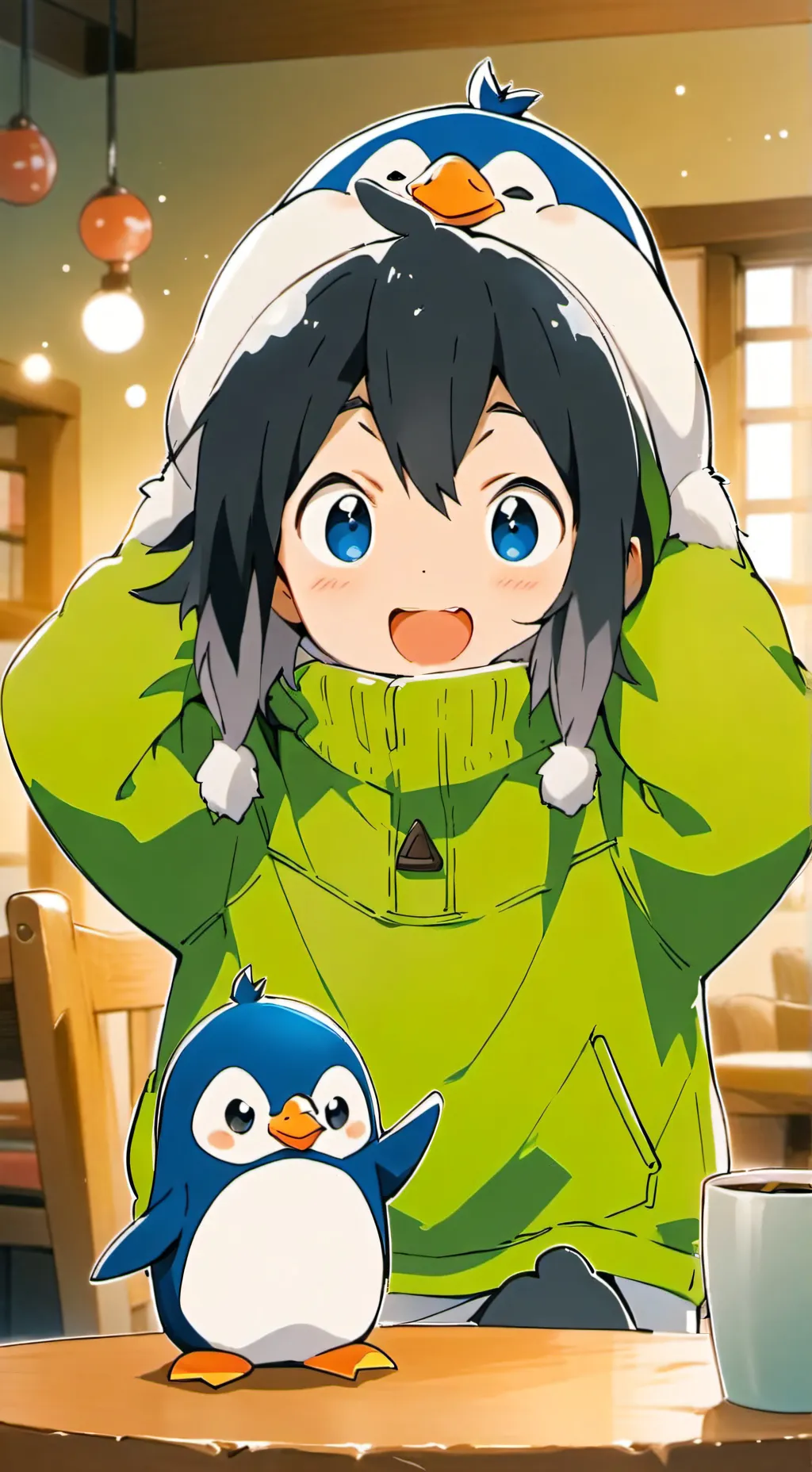 ai character: Pengu Spirit background