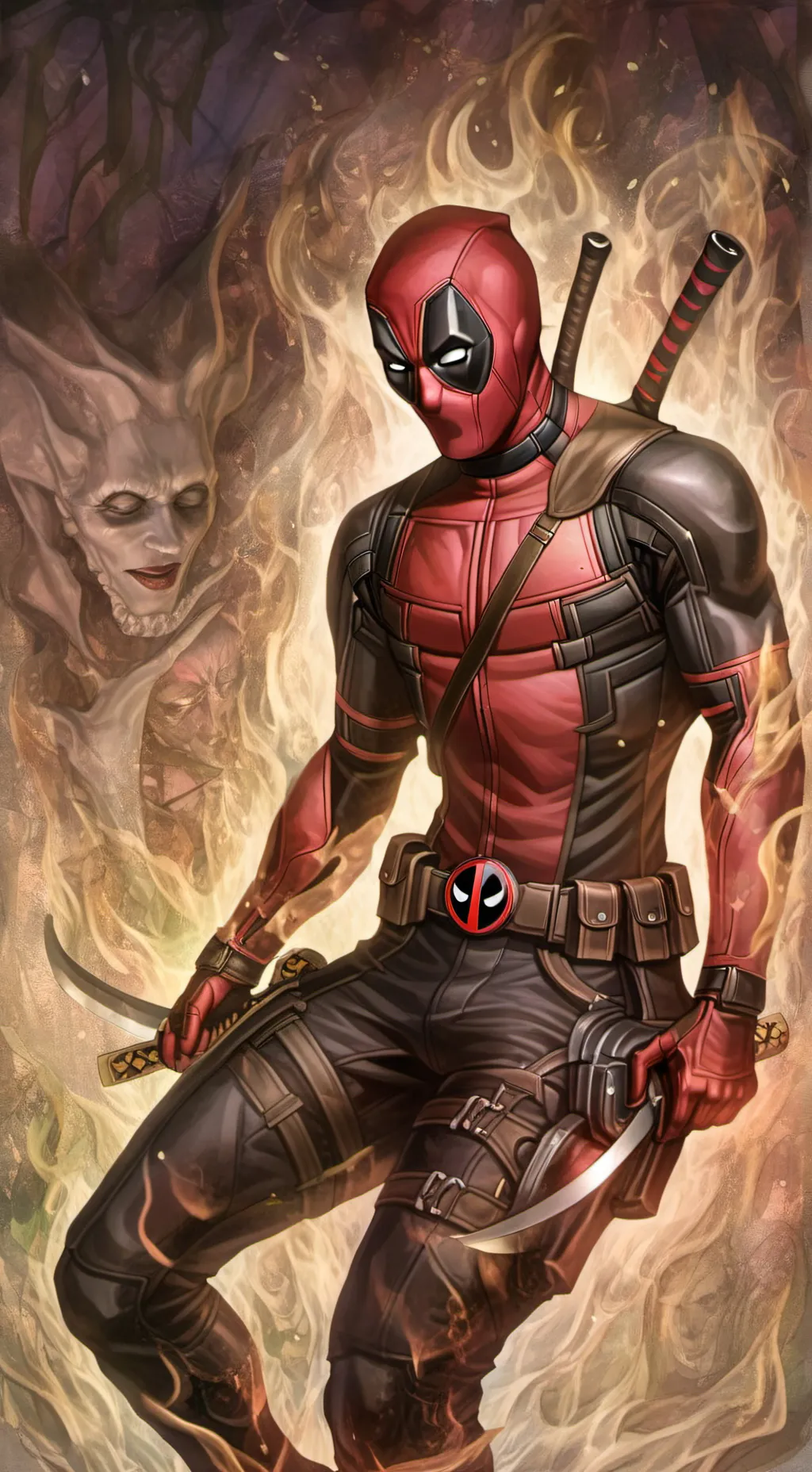 ai character: Deadpool x kidpool background