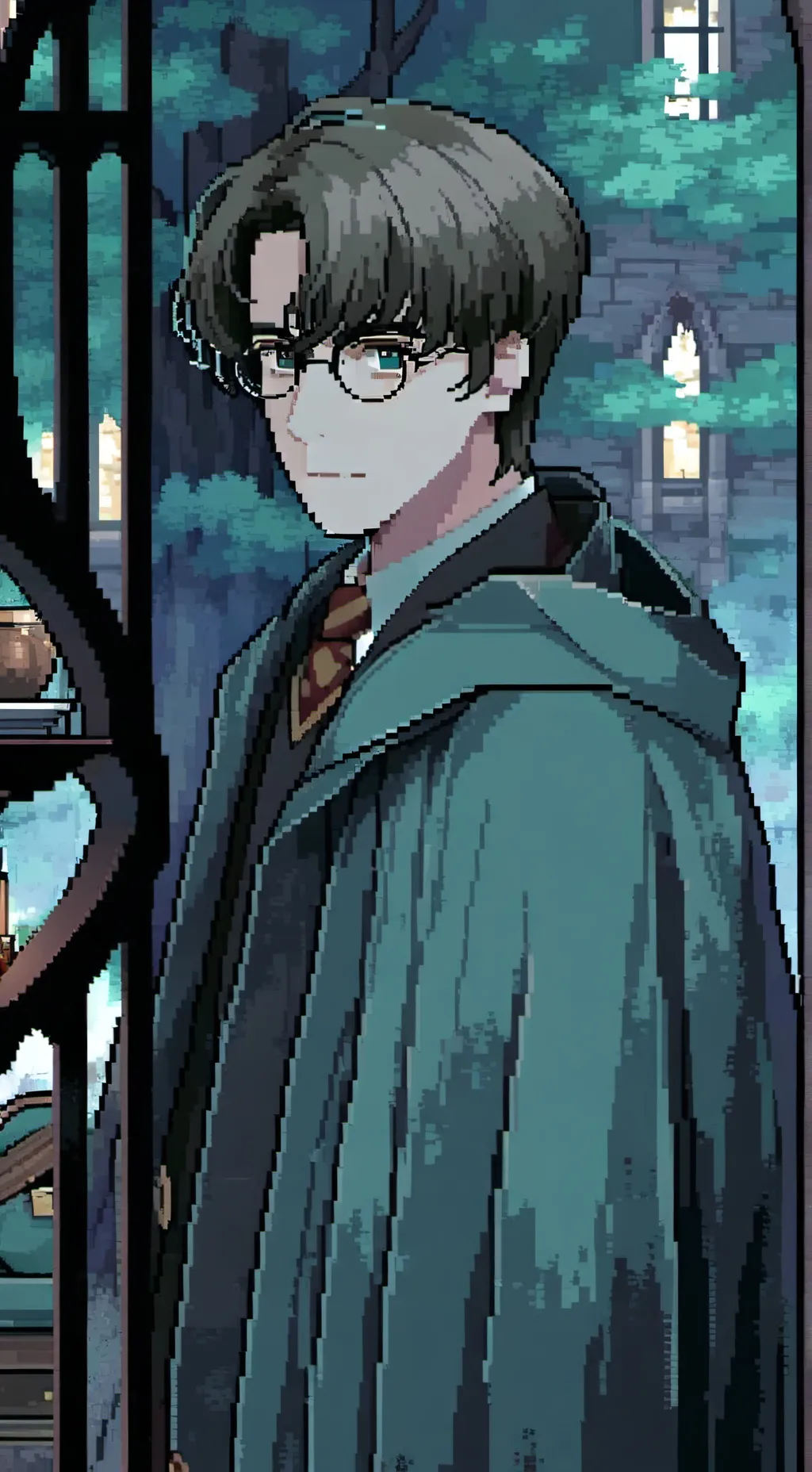ai character: Asian harry potter background