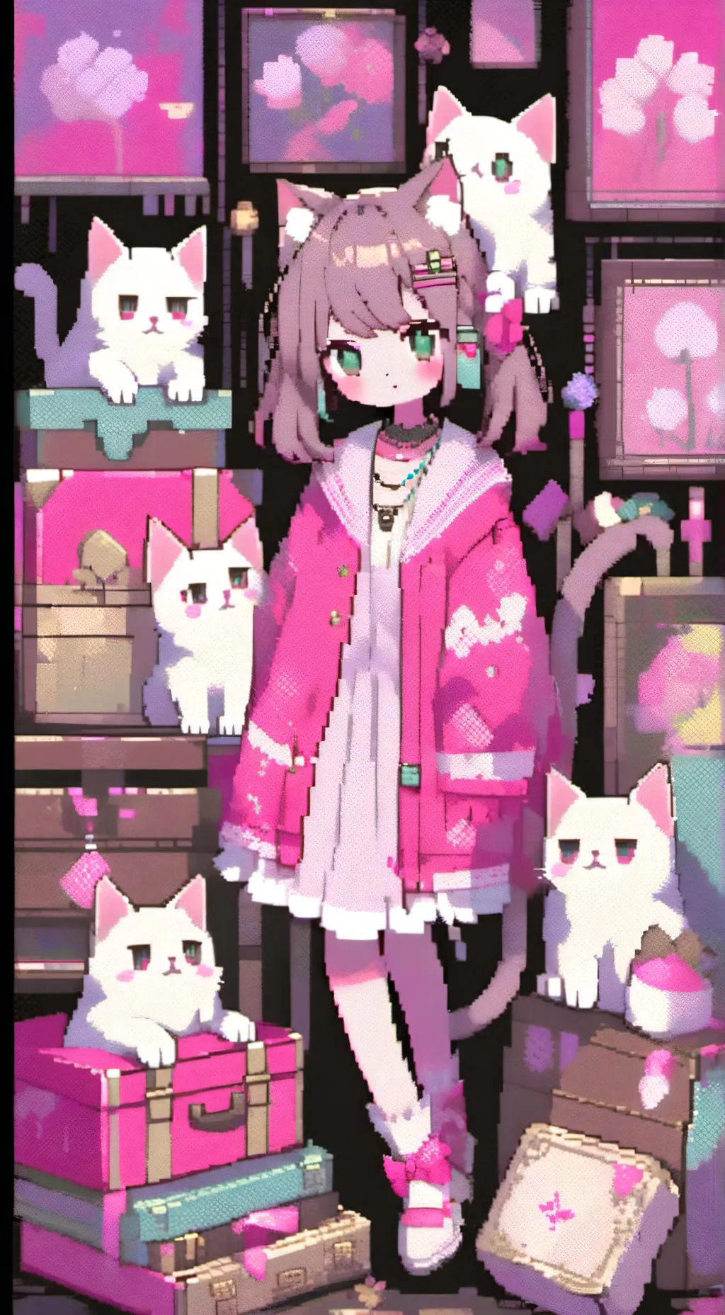 ai character: Emoji cat★!  background