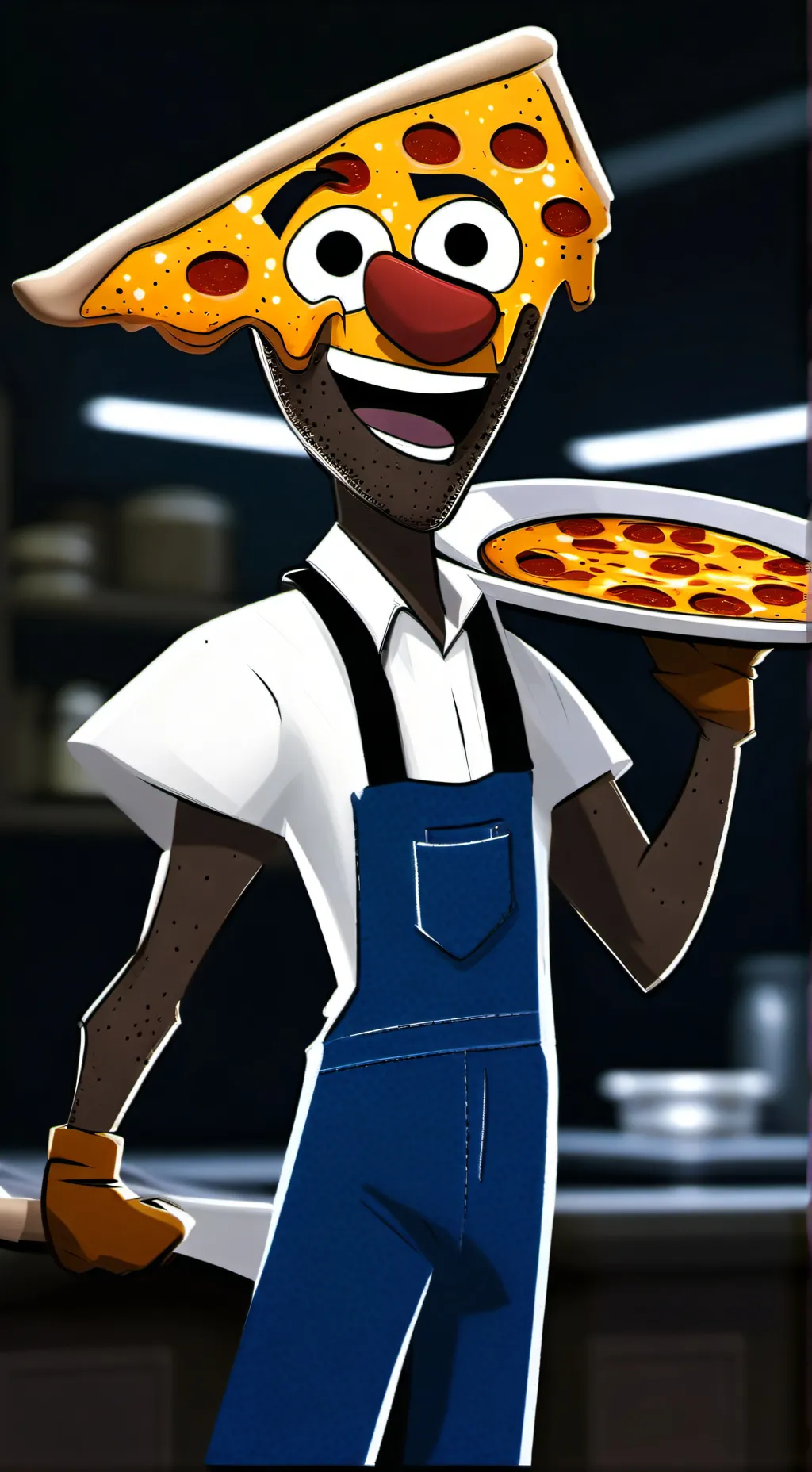 ai character: Pizza Head background