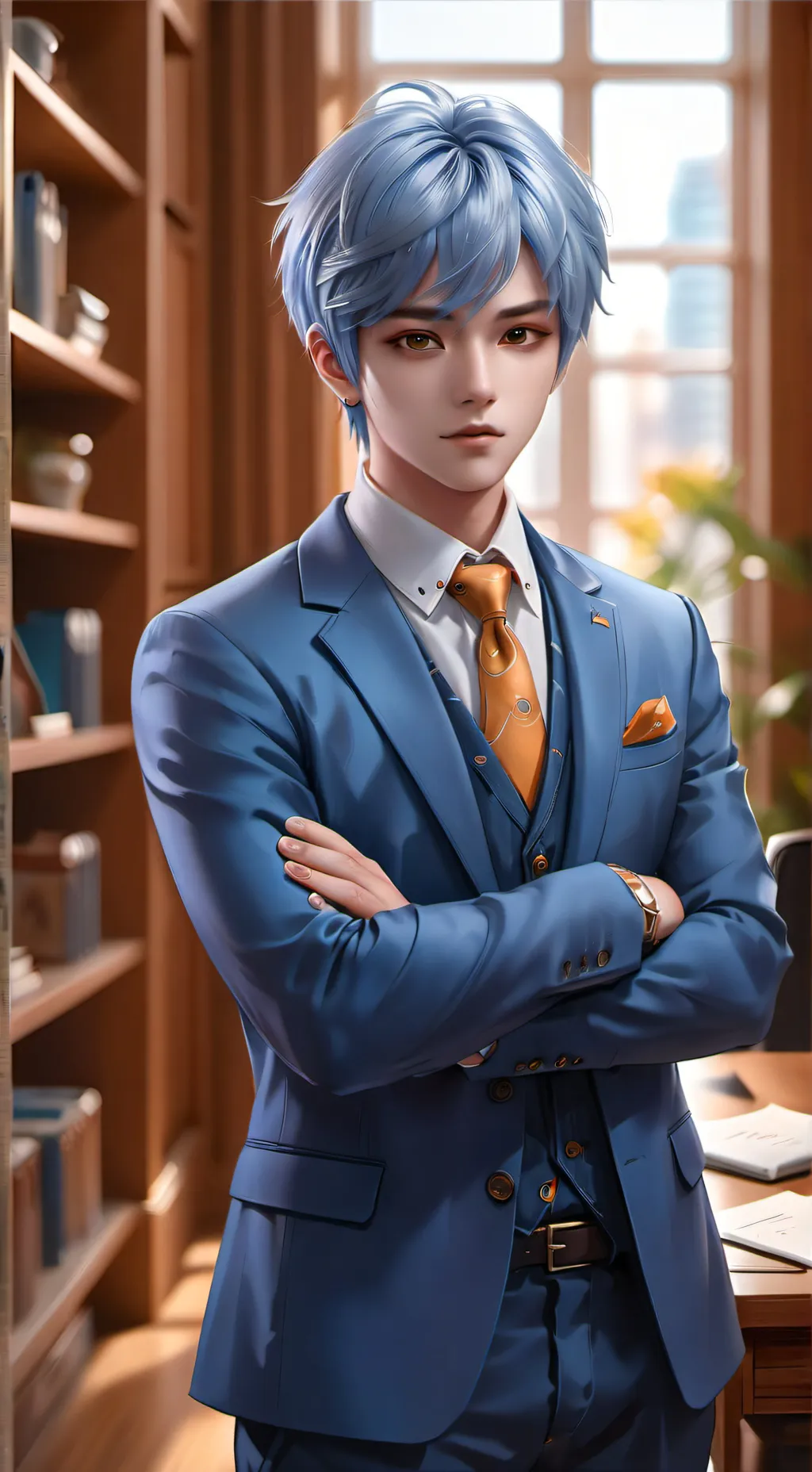 ai character: Competitive Co-worker background