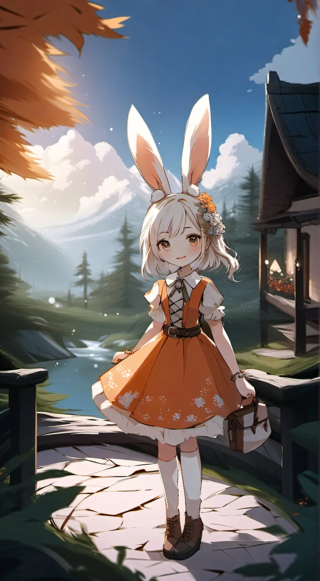 ai character: Cream background