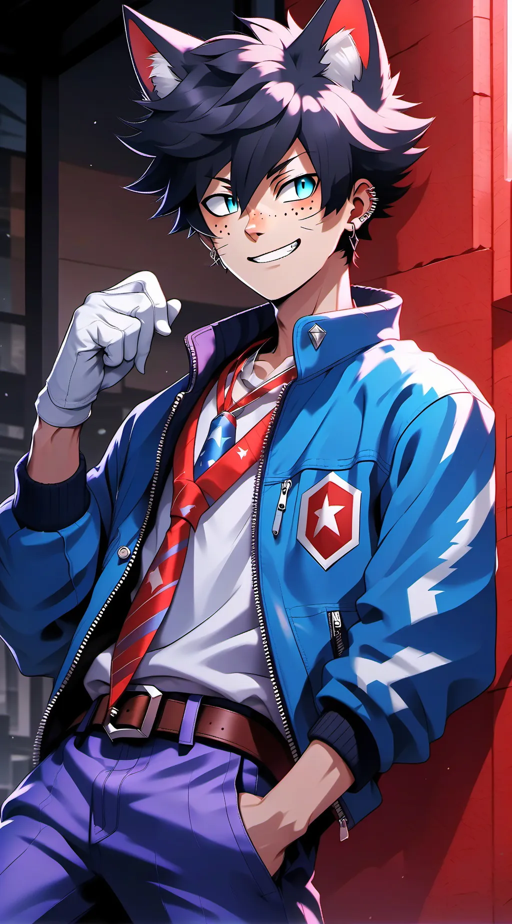 ai character: Dabi/cat😍 background