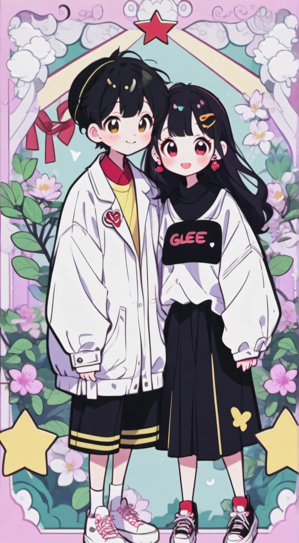 ai character: glee Rachel x sam background