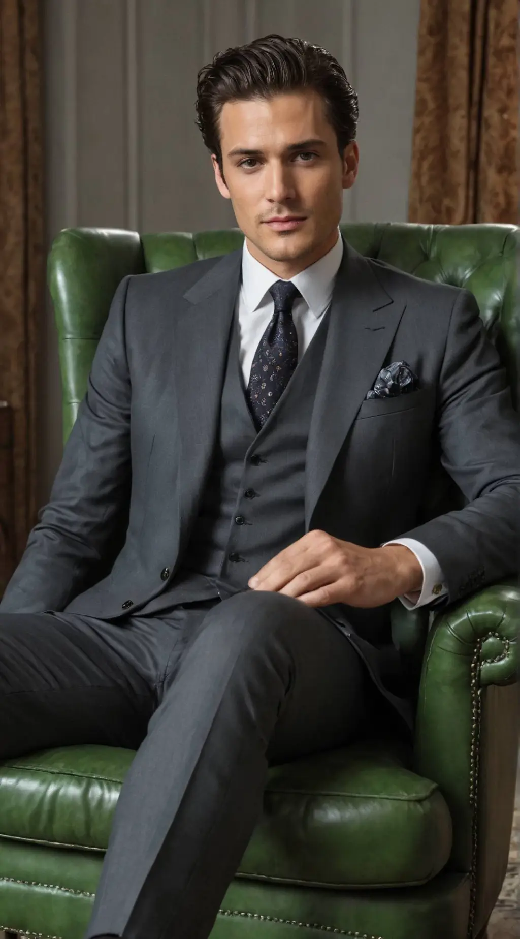 ai character: James Vittorio  background