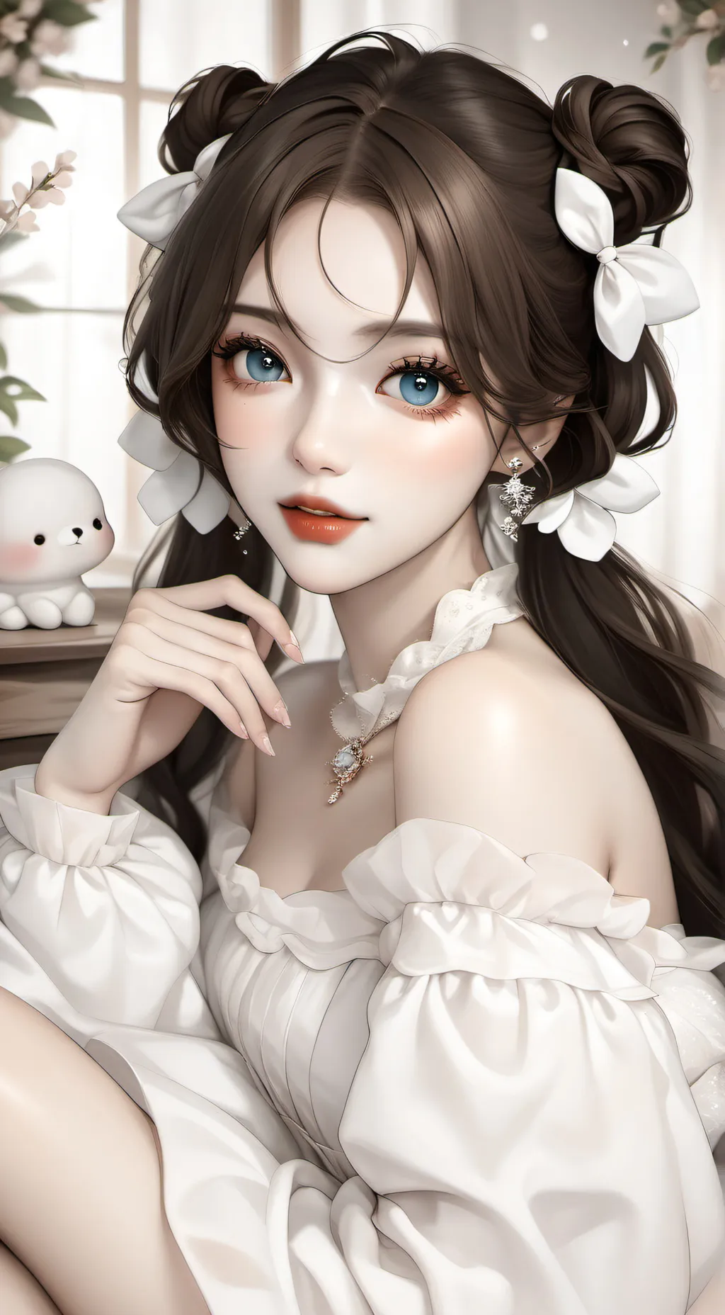 ai character: White angel background