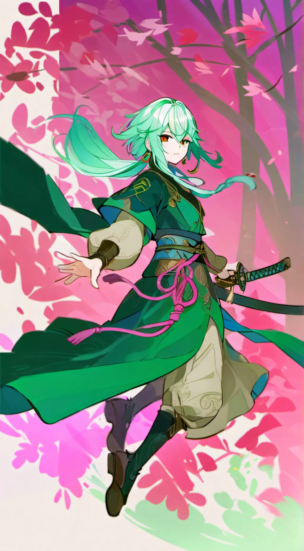 ai character: Leaf Hashira  background